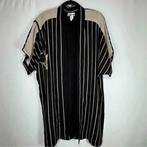 Vintage Adam Tala Rayon Mixed Media Boho Art to Wear 3D Kimono Top Size S